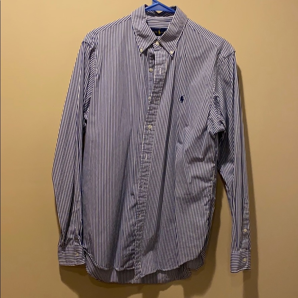 Navy and white stripes shirt